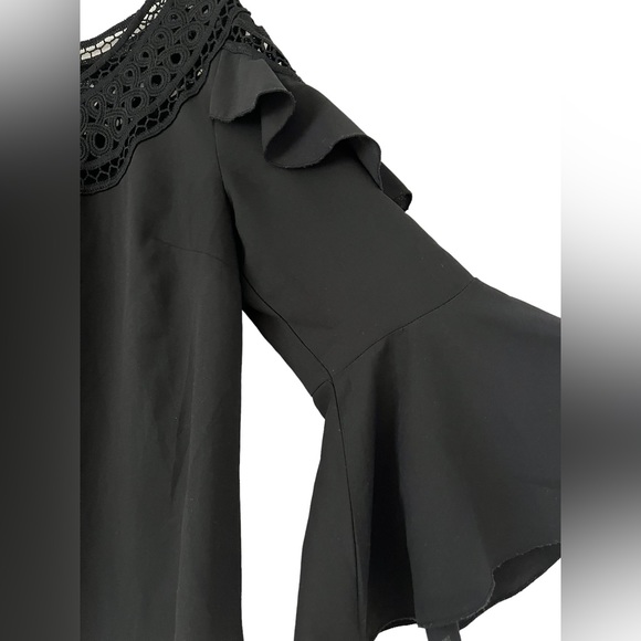 COPY - ADIVA Black Tiered Blouse Size Medium - Picture 3 of 5